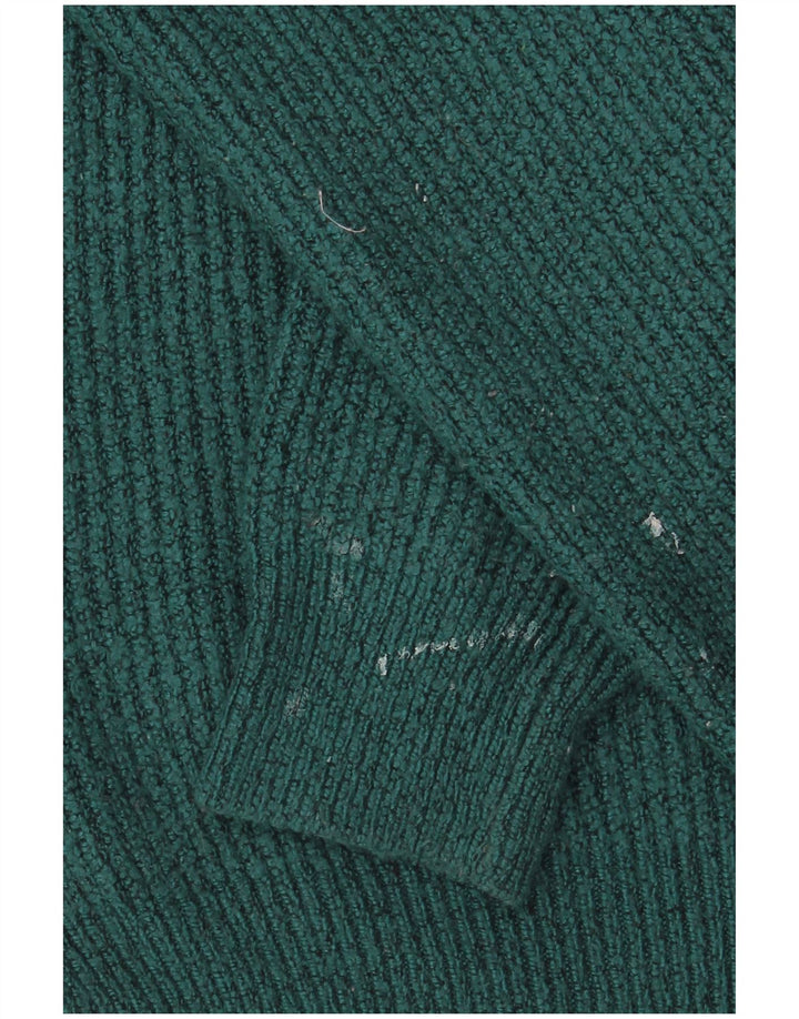 Marks & Spencer Womens Crew Neck Jumper Sweater UK 12 Medium Green