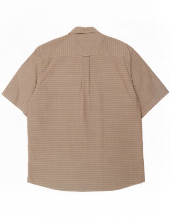 Le Frog Mens Short Sleeve Shirt Size 41/42 Large Grey Check Cotton