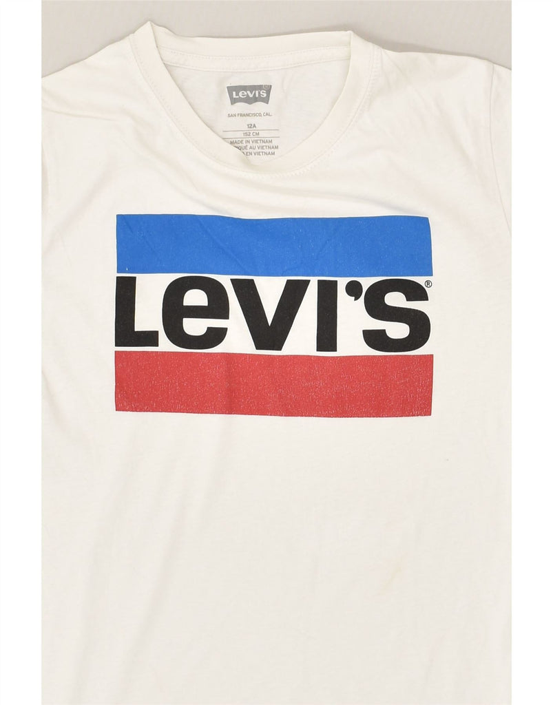 LEVI'S Boys Graphic T-Shirt Top 11-12 Years White Cotton | Vintage Levi's | Thrift | Second-Hand Levi's | Used Clothing | Messina Hembry 