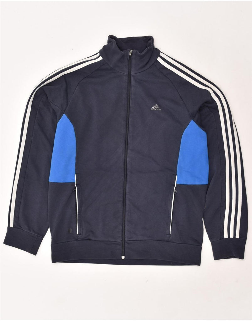 ADIDAS Mens Tracksuit Top Jacket Small Navy Blue Colourblock Cotton | Vintage Adidas | Thrift | Second-Hand Adidas | Used Clothing | Messina Hembry 