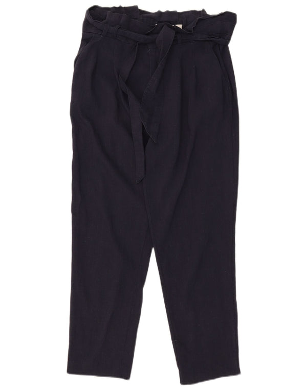 Zara Womens Pegged Chino Trousers Small W26 L25 Navy Blue