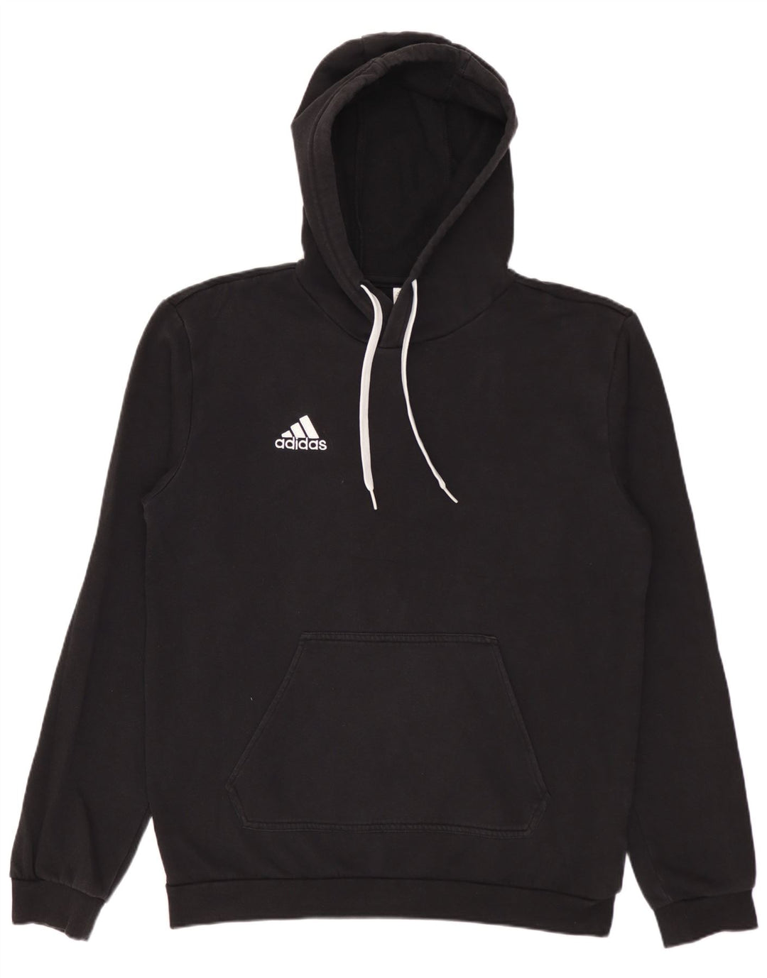 ADIDAS Mens Hoodie Jumper Small Black Cotton