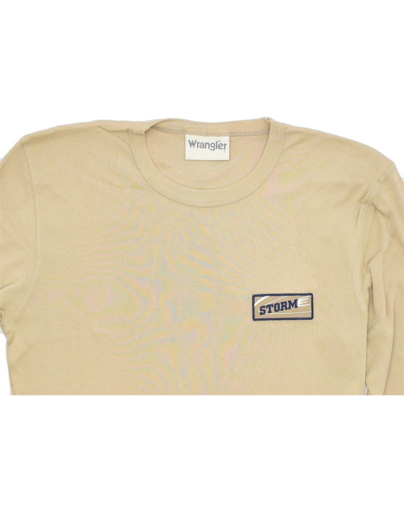 WRANGLER Mens Top Long Sleeve Large Beige Cotton | Vintage | Thrift | Second-Hand | Used Clothing | Messina Hembry 