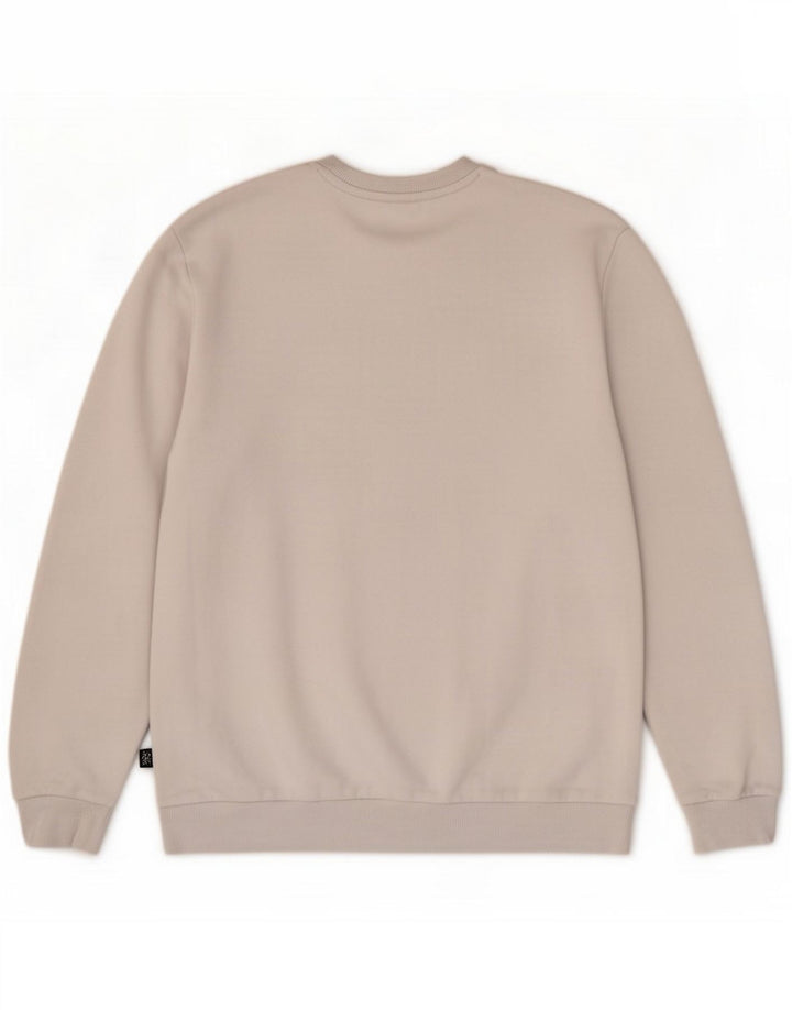 Calvin Klein Mens Sweatshirt Jumper Large Grey Colourblock Cotton