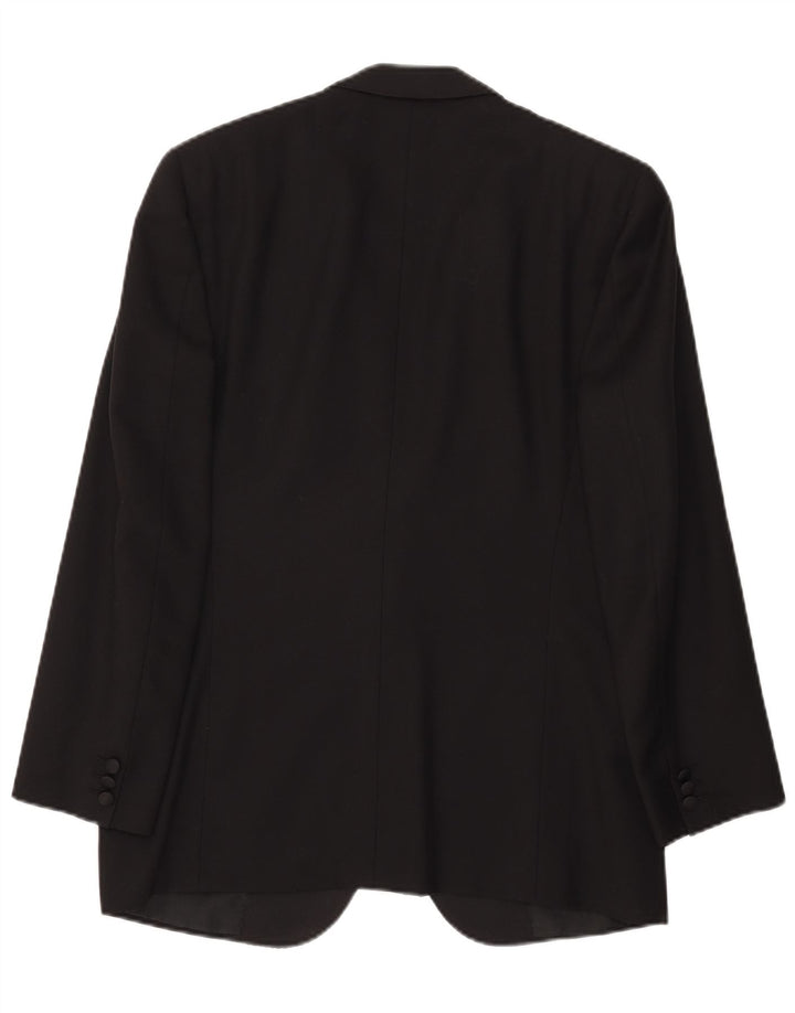 Bresci Mens 1 Button Blazer Jacket UK 40 Large Black Wool