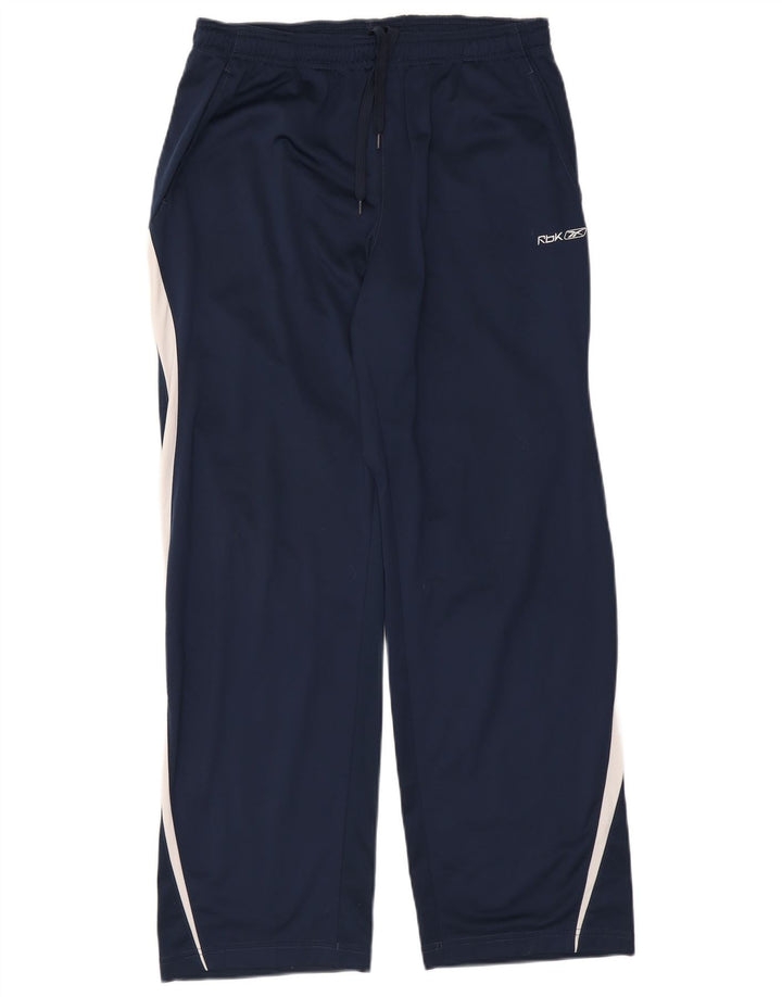 Reebok Mens Tracksuit Trousers Medium Navy Blue Colourblock Polyester
