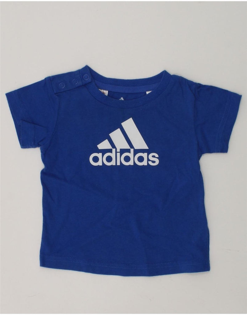 ADIDAS Baby Boys Graphic T-Shirt Top 3-6 Months Blue Cotton | Vintage Adidas | Thrift | Second-Hand Adidas | Used Clothing | Messina Hembry 