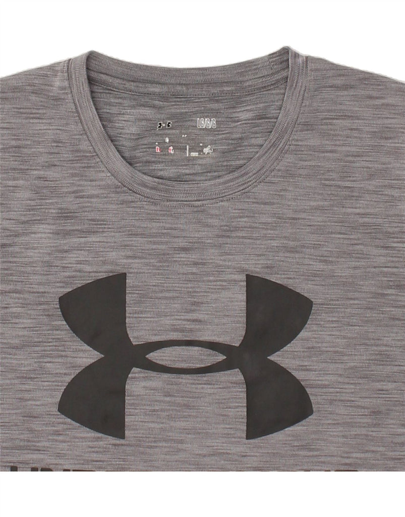 UNDER ARMOUR Mens Graphic T-Shirt Top Large Grey Flecked | Vintage Under Armour | Thrift | Second-Hand Under Armour | Used Clothing | Messina Hembry 