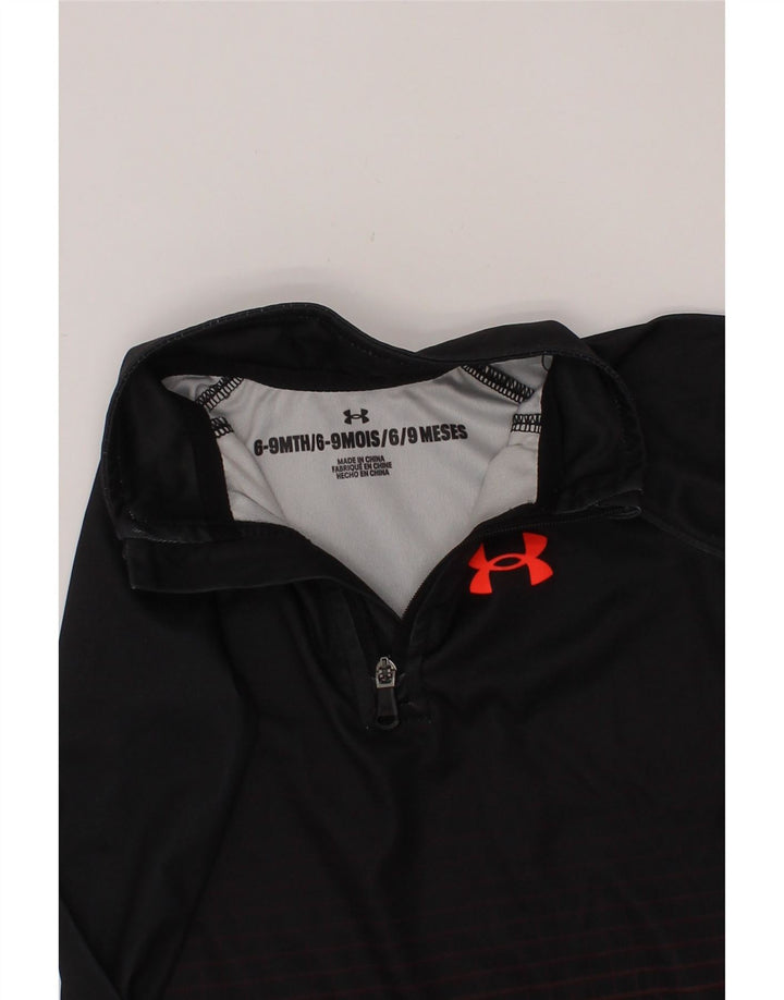 UNDER ARMOUR Baby Boys Pullover Tracksuit Top 6-9 Months Black Geometric
