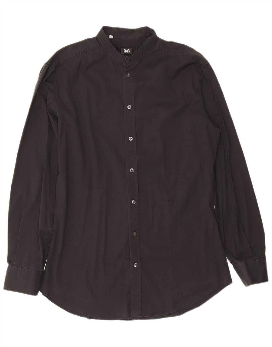 Dolce & Gabbana Mens Slim Shirt Size 43 Large Black Cotton