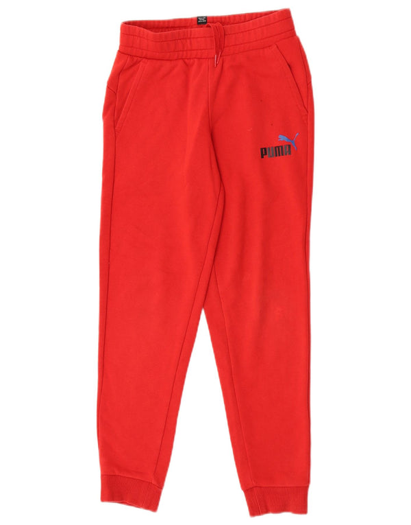 Puma Girls Tracksuit Trousers Joggers 9-10 Years  Red Cotton