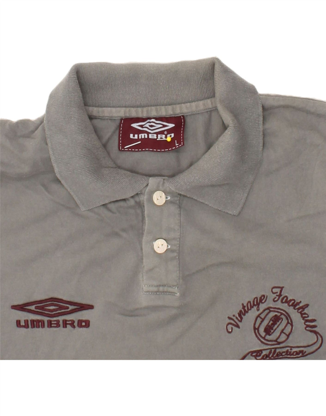 UMBRO Mens Polo Shirt Large Grey Vintage Umbro and Second-Hand Umbro from Messina Hembry 