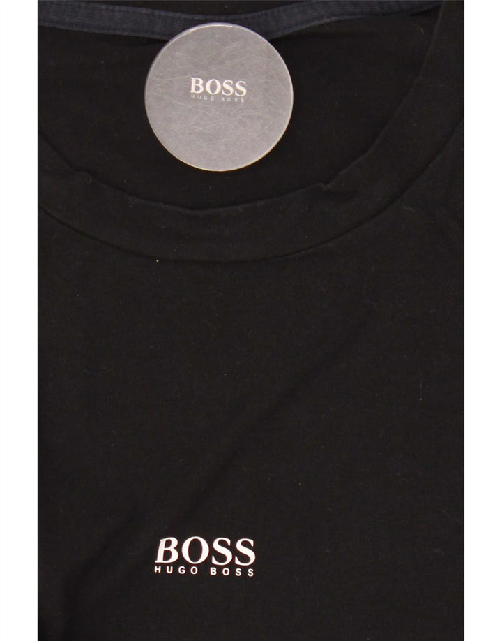 Hugo Boss Mens Top Long Sleeve Medium Black Cotton