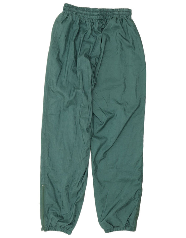 Vintage Mens Tracksuit Trousers Joggers Large Green Geometric Polyamide