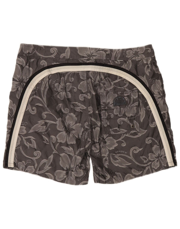 Sundek Boys Graphic Swimming Shorts 15-16 Years Grey Floral Polyester