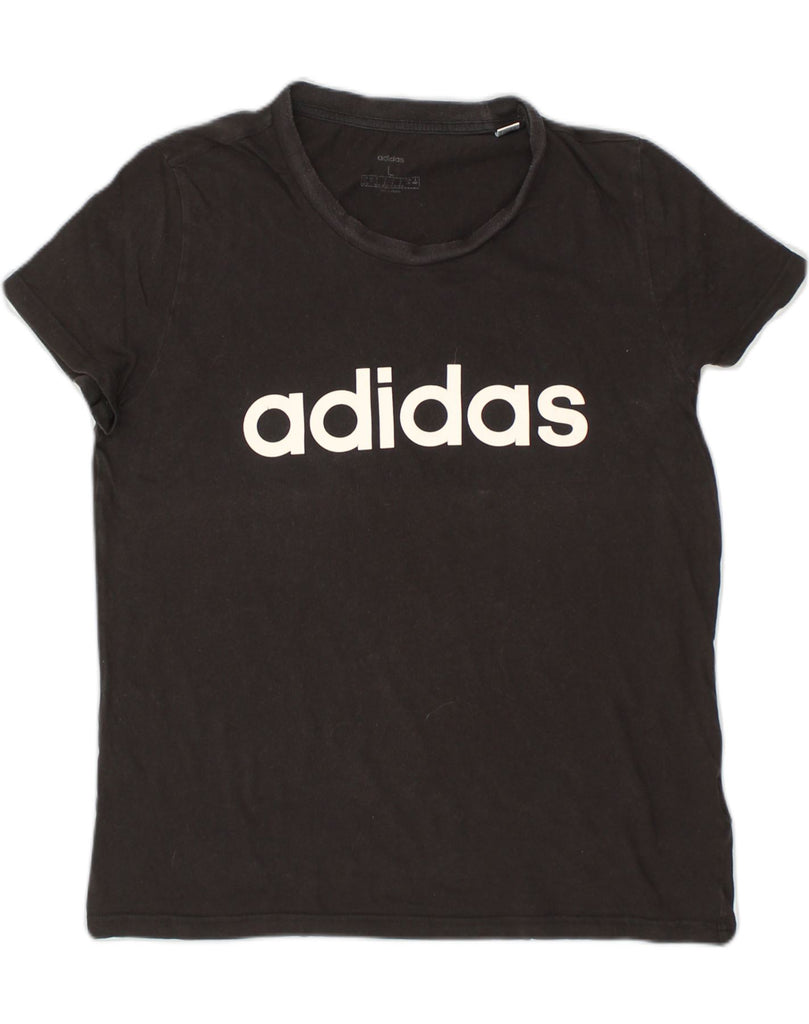 ADIDAS Womens Graphic T-Shirt Top UK 16 Large Black Cotton | Vintage Adidas | Thrift | Second-Hand Adidas | Used Clothing | Messina Hembry 