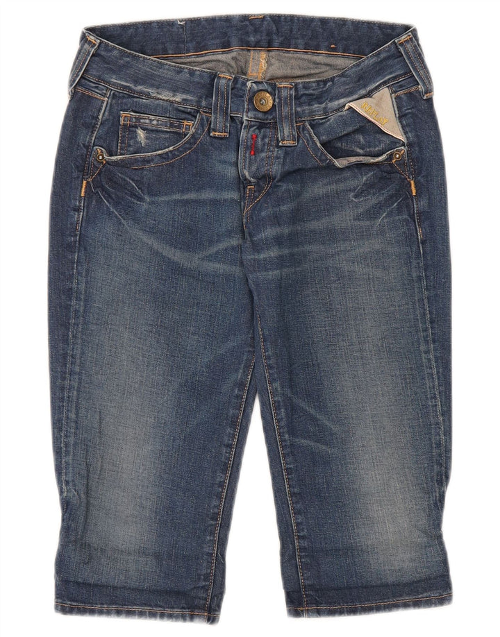 Replay Womens Denim Shorts W24 XS Blue Cotton