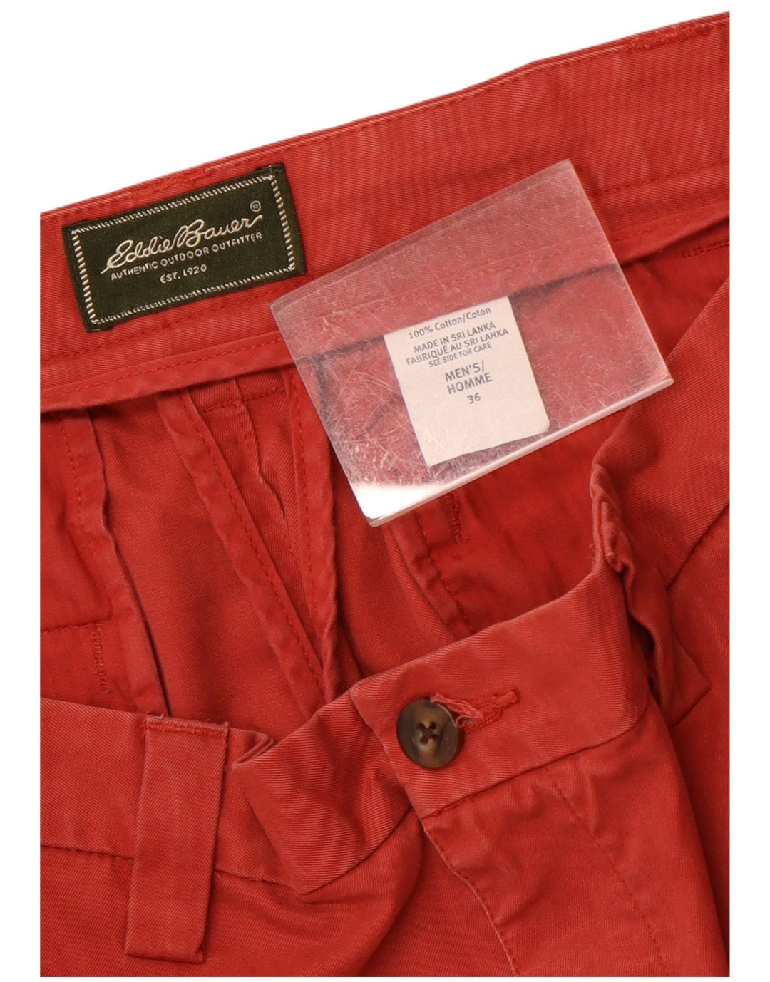 Eddie Bauer Mens Chino Shorts W36 Large Red Cotton