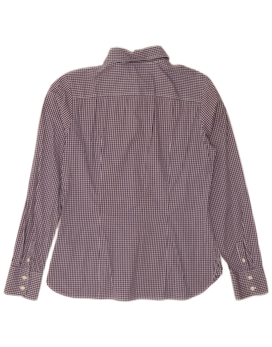 TOMMY HILFIGER Womens Shirt US 8 Medium Purple Gingham Cotton