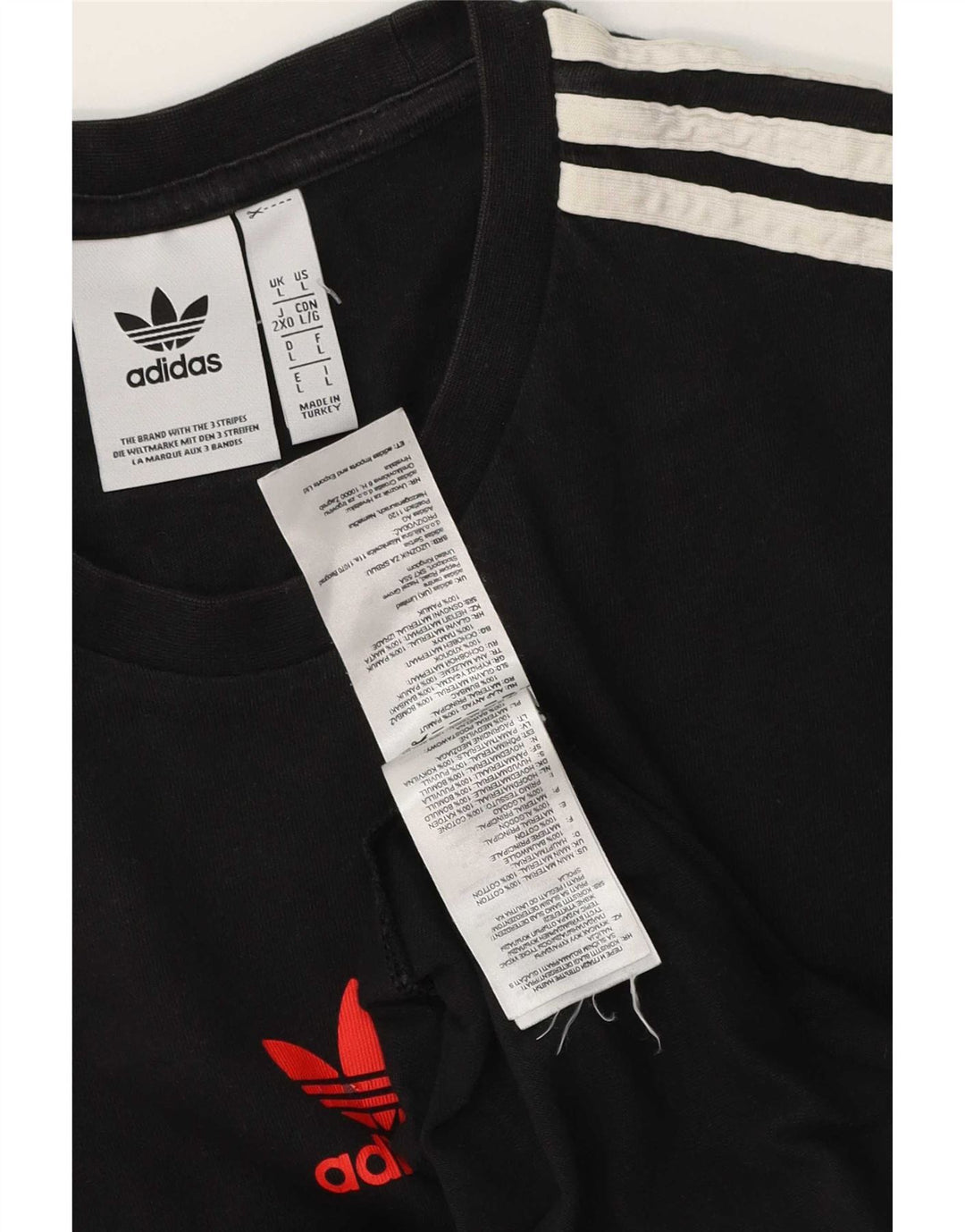 Adidas Mens Graphic T-Shirt Top Large Black Cotton