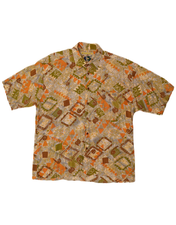 Mario's Mens Short Sleeve Shirt Large Multicoloured Geometric