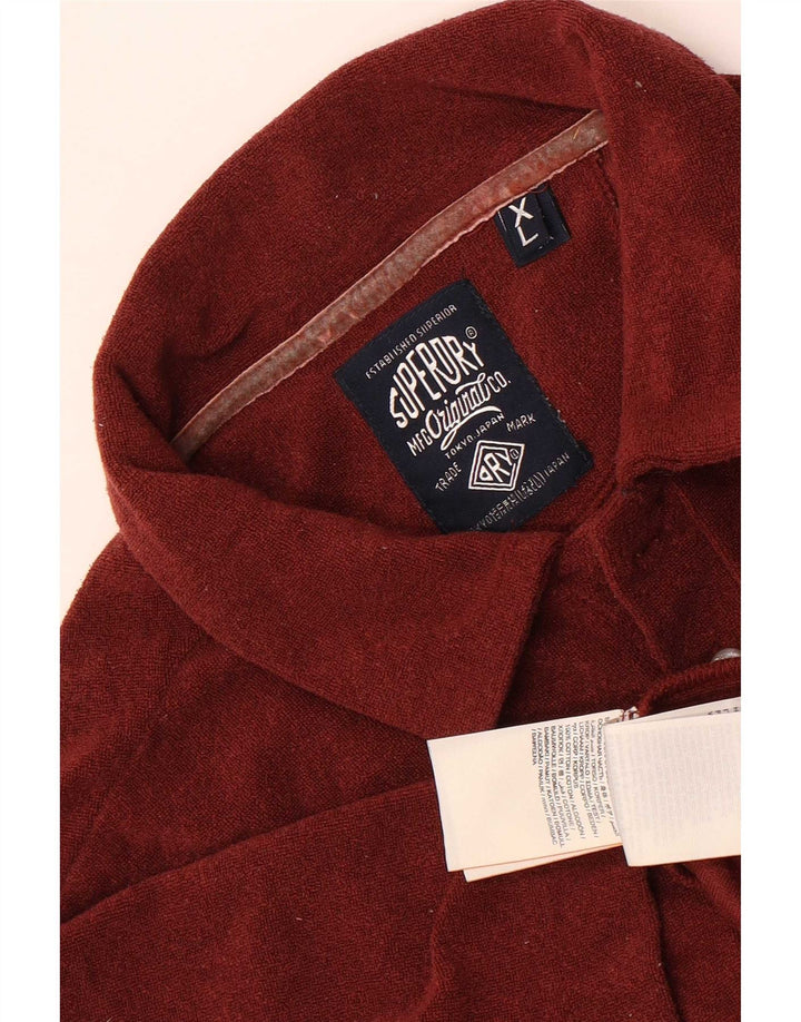 Superdry Mens Polo Shirt XL Maroon Cotton