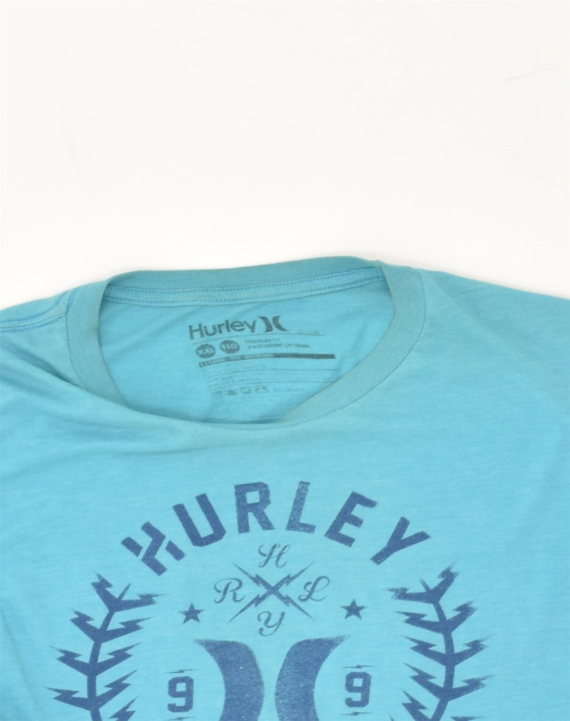 HURLEY Mens T-Shirt Top 2XL Blue Cotton | Vintage Hurley | Thrift | Second-Hand Hurley | Used Clothing | Messina Hembry 