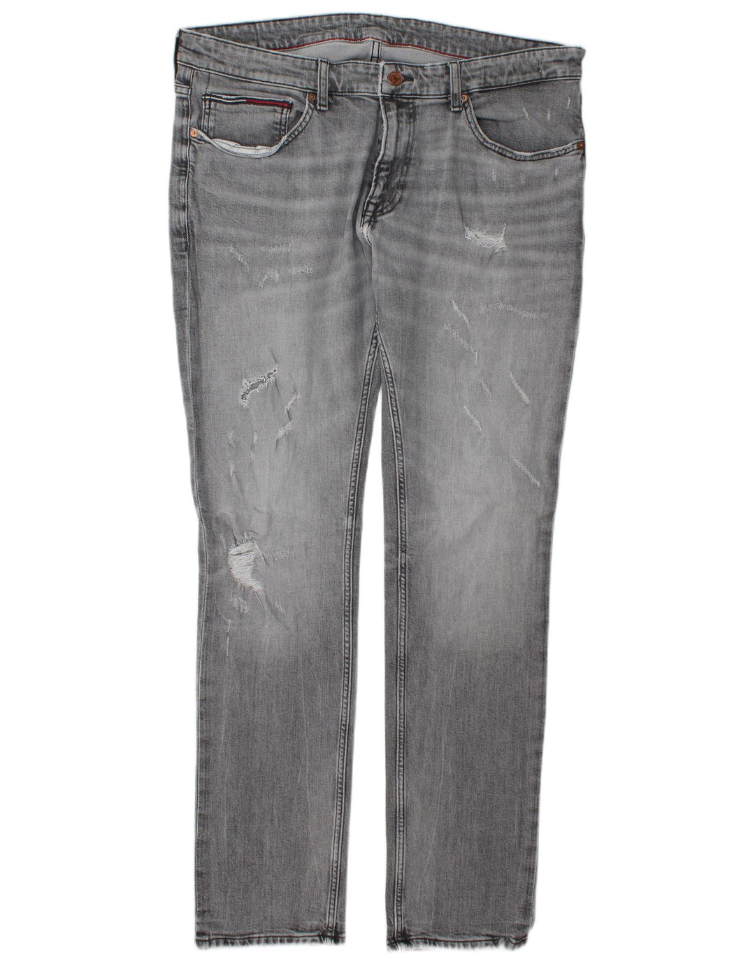 Tommy Hilfiger Mens Distressed Slim Jeans W38 L34 Grey Cotton