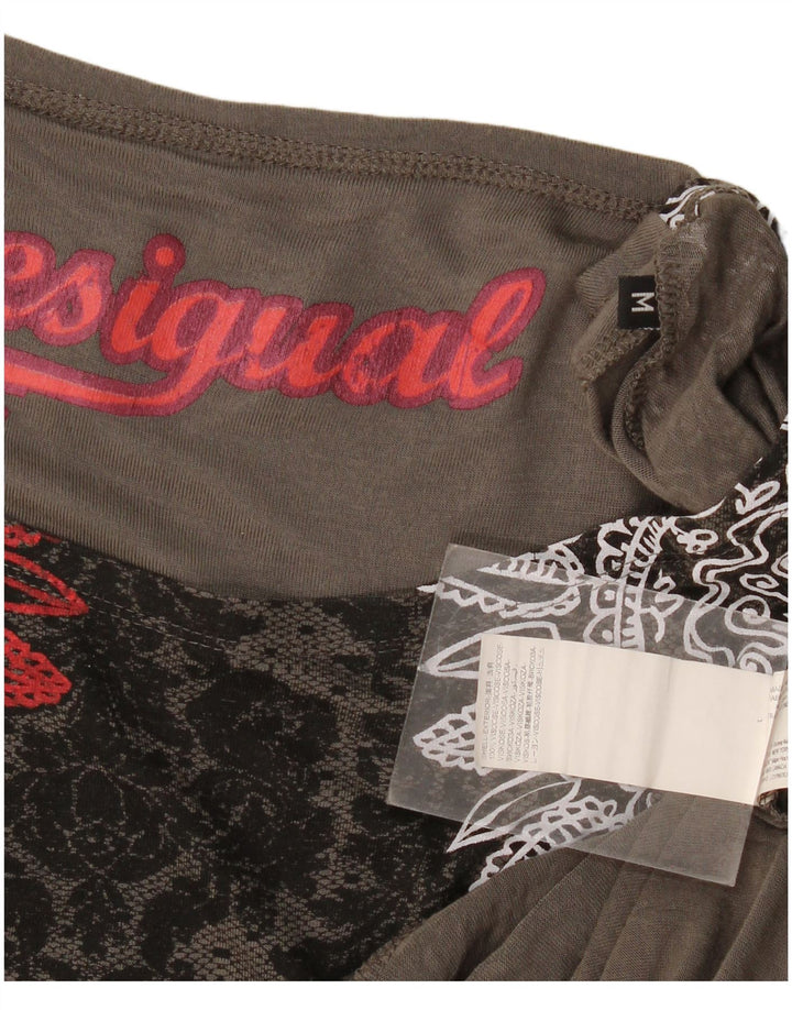 Desigual Womens Batwing Blouse Top UK 14 Medium Grey Paisley Viscose