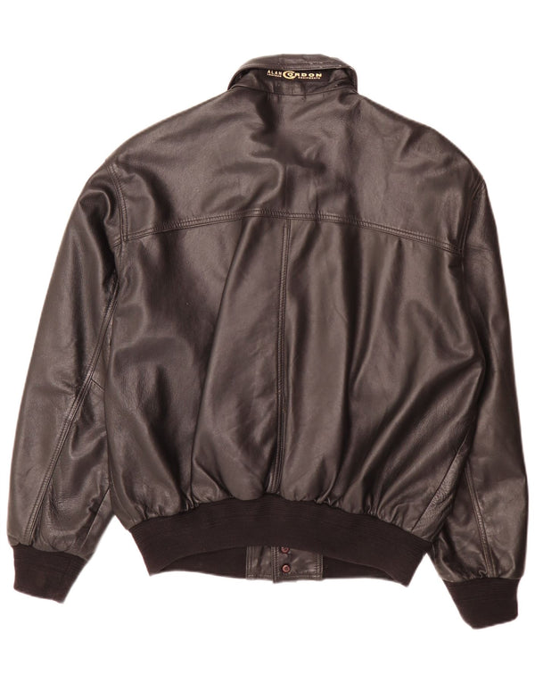 Vintage Mens Leather Jacket IT 50 Large Black