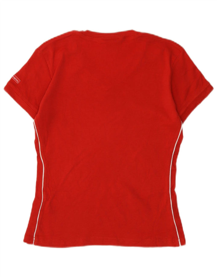 CHAMPION Womens Crop T-Shirt Top UK 12 Medium Red Cotton