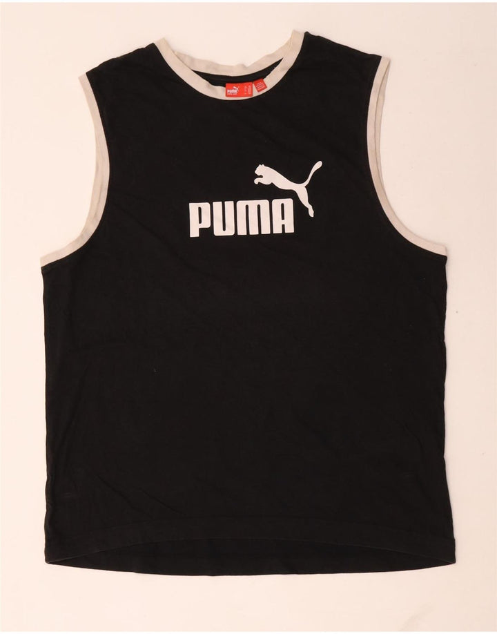 Puma Mens Graphic Vest Top 2XL Black Colourblock Cotton