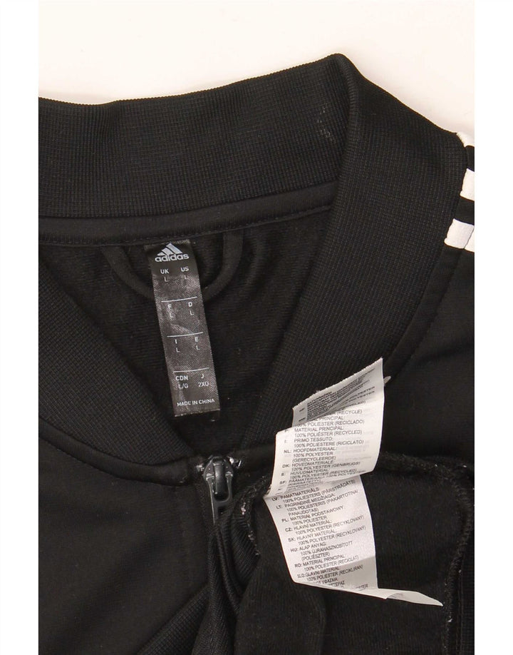 Adidas Mens Tracksuit Top Jacket Large Black Polyester