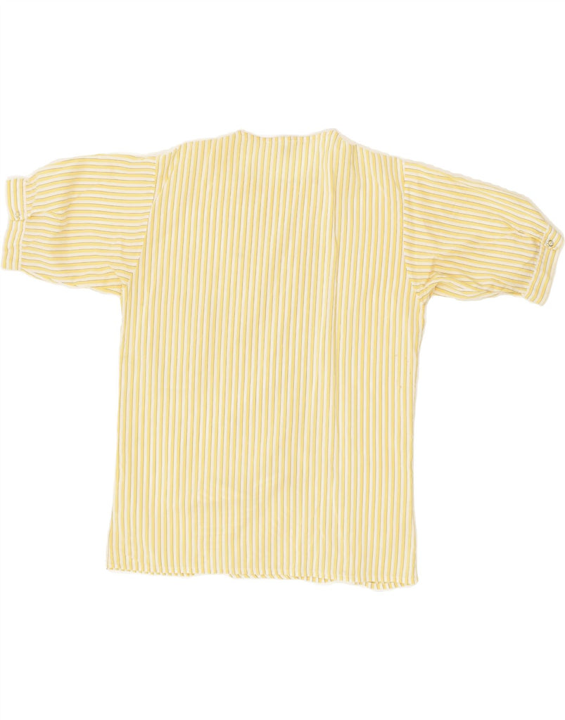 VINTAGE Womens Short Sleeve Shirt Blouse IT 42 Medium Yellow Striped | Vintage Vintage | Thrift | Second-Hand Vintage | Used Clothing | Messina Hembry 