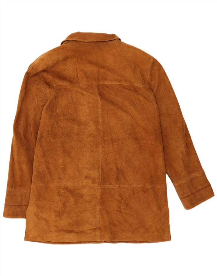 Dibi Womens Suede Jacket IT 46 Large Brown Leather
