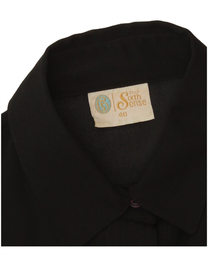 Your Sixth Sense Womens Shirt Blouse EU 40 Medium Black Polyester