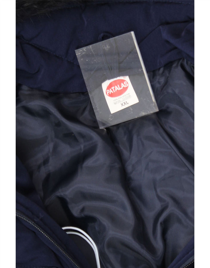 VINTAGE Womens Hooded Parka Jacket UK 20 2XL Blue Polyester Vintage Vintage and Second-Hand Vintage from Messina Hembry 