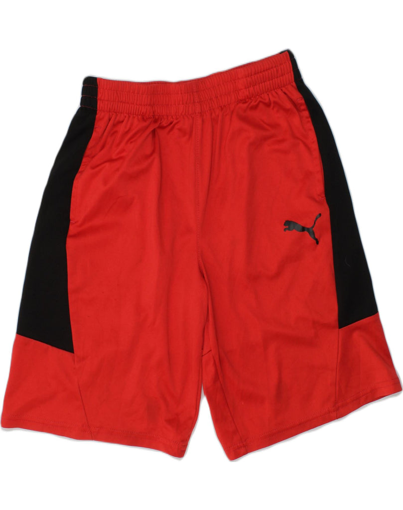 PUMA Boys Sport Shorts 10-11 Years Medium  Red Colourblock Polyester | Vintage Puma | Thrift | Second-Hand Puma | Used Clothing | Messina Hembry 