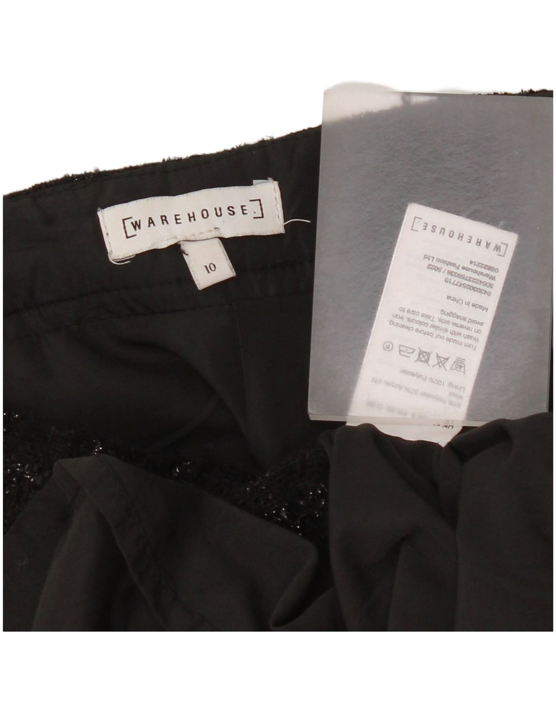 Warehouse Womens Mini Skirt UK 10 Small W28  Black Check Polyester