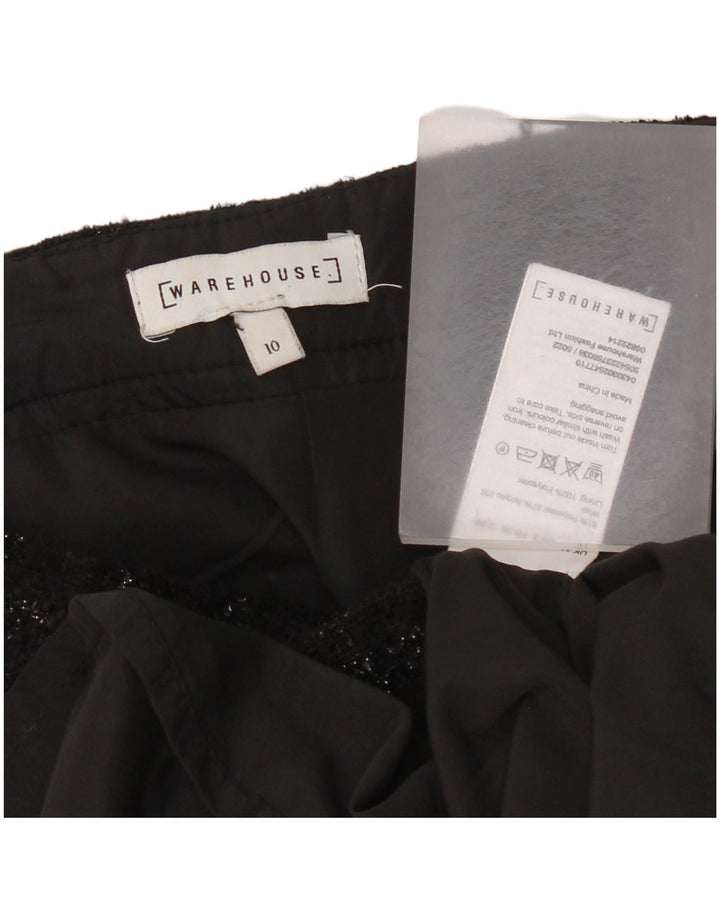 Warehouse Womens Mini Skirt UK 10 Small W28  Black Check Polyester