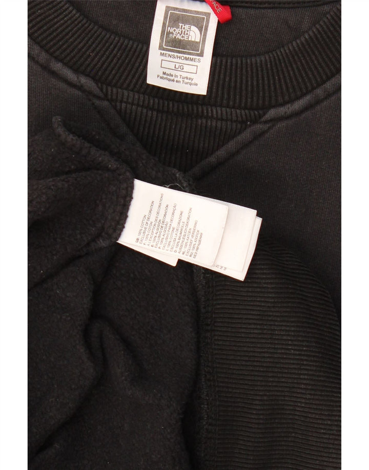 THE NORTH FACE Mens Graphic Sweatshirt Jumper Large Black Cotton