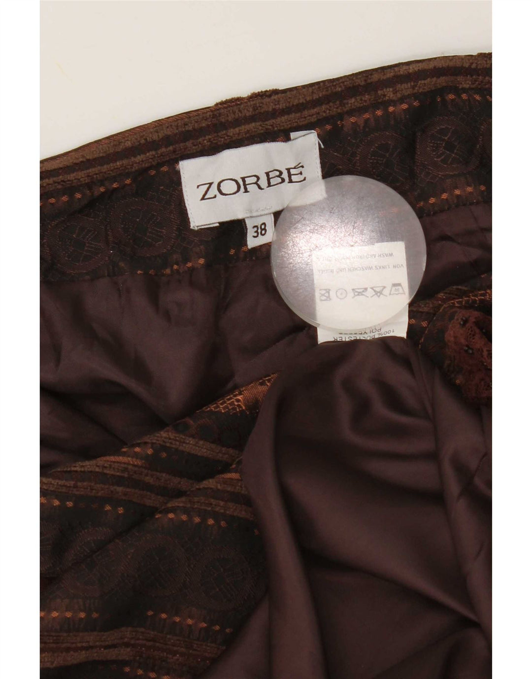Zorbe Womens Asymmetric Tiered Skirt EU 38 Medium W30 Brown Striped