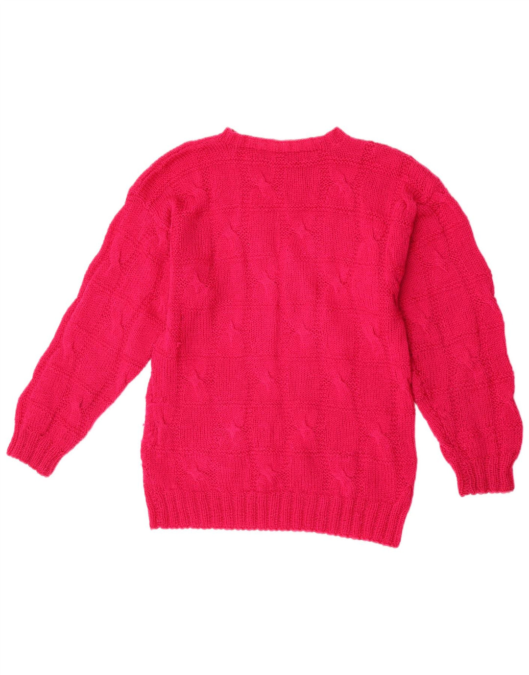 Vintage Womens Crew Neck Jumper Sweater UK 16 Large Pink