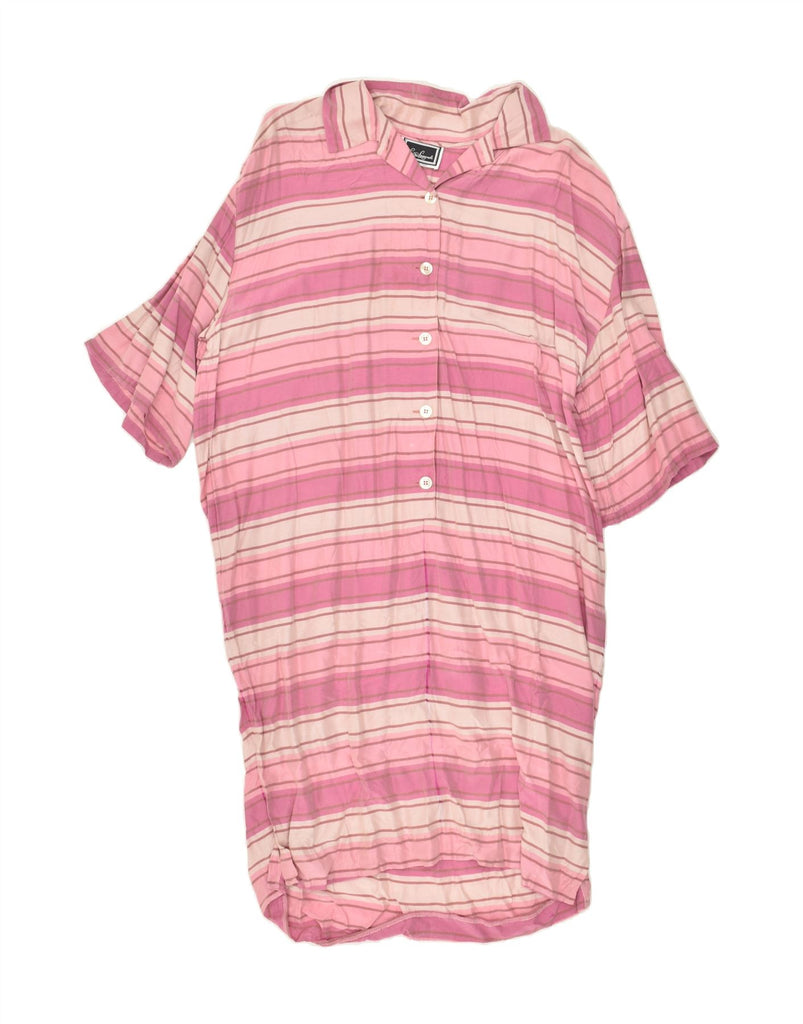 LUISA SPAGNOLI Womens Pullover Shirt Dress UK 10 Small Pink Striped | Vintage Luisa Spagnoli | Thrift | Second-Hand Luisa Spagnoli | Used Clothing | Messina Hembry 