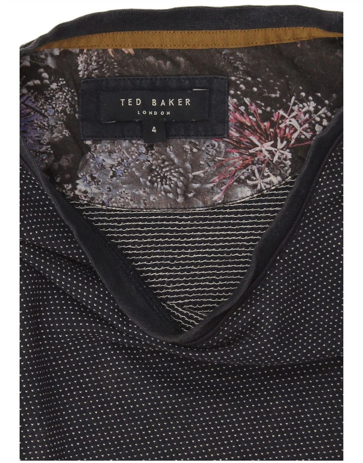 Ted Baker Mens T-Shirt Top Size 4 Large Navy Blue Cotton
