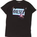 Diesel Mens Graphic T-Shirt Top Small Black Cotton