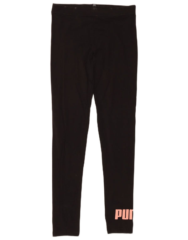Puma Girls Graphic Leggings 15-16 Years Black Cotton