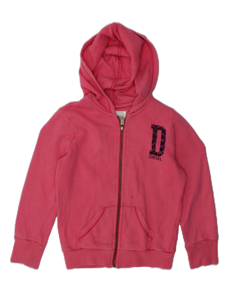 DIESEL Girls Zip Hoodie Sweater 3-4 Years Pink Cotton | Vintage Diesel | Thrift | Second-Hand Diesel | Used Clothing | Messina Hembry 