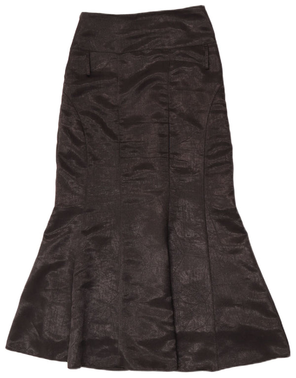 Vintage Womens High Waist Mermaid Skirt EU 38 Medium W24 Black Polyester