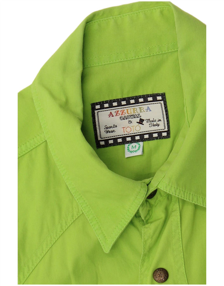 Azzurra Mens Short Sleeve Shirt Medium Green